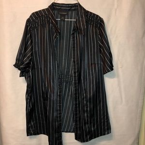 Black Lane Bryant short sleeve button down